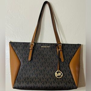 Michael Kors Black and Brown Tote Bag